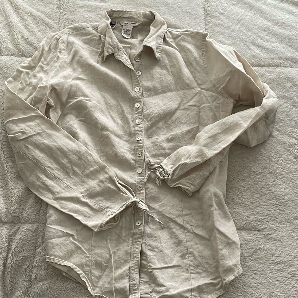 Cream Irish linen button down